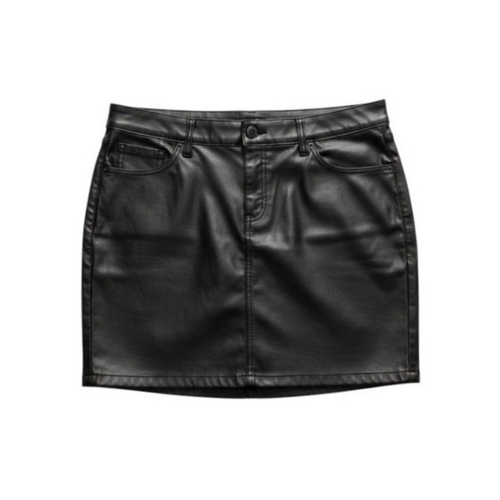 Torrid Black Faux Leather Mini Skirt Pockets Stretch Waist Plus Size 18